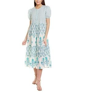 Ro's Garden Daphne Maxi Dress size XS block print contemporary